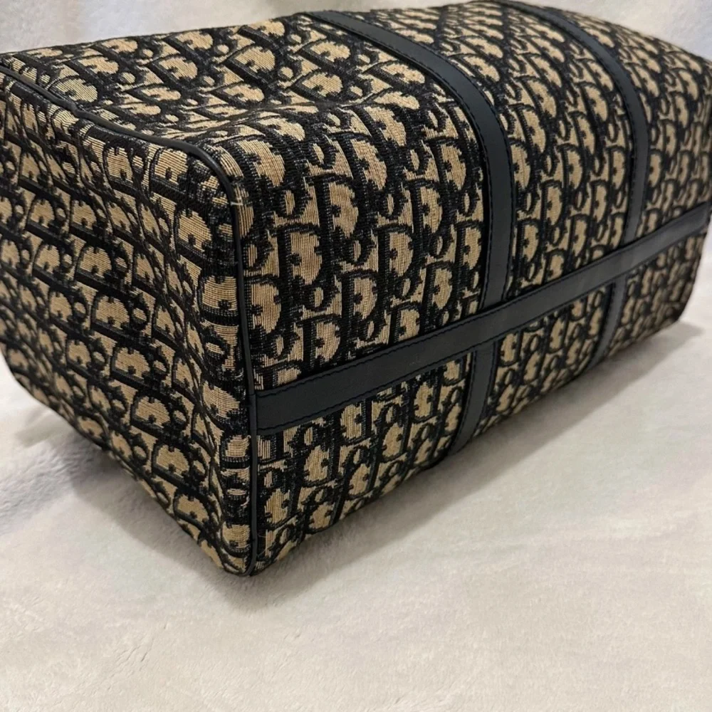 Vintage dior blue and Tan Monogram bowling / Boston bag! - Picture 4 of 15